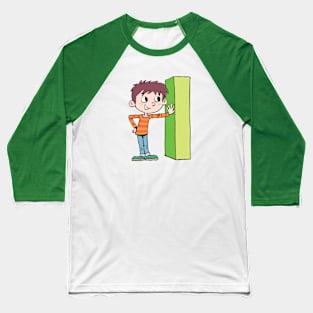 boy leaning on the capital letter I Baseball T-Shirt